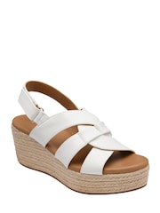 Lotus White Casual Wedge Sandals - Image 1 of 4