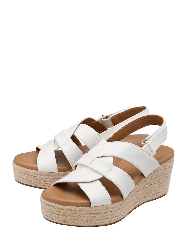 Lotus White Casual Wedge Sandals - Image 2 of 4