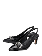 Lotus Black Slingback Shoes - Image 2 of 4