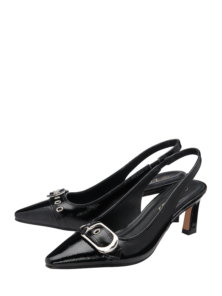 Lotus Black Slingback Shoes - Image 2 of 4