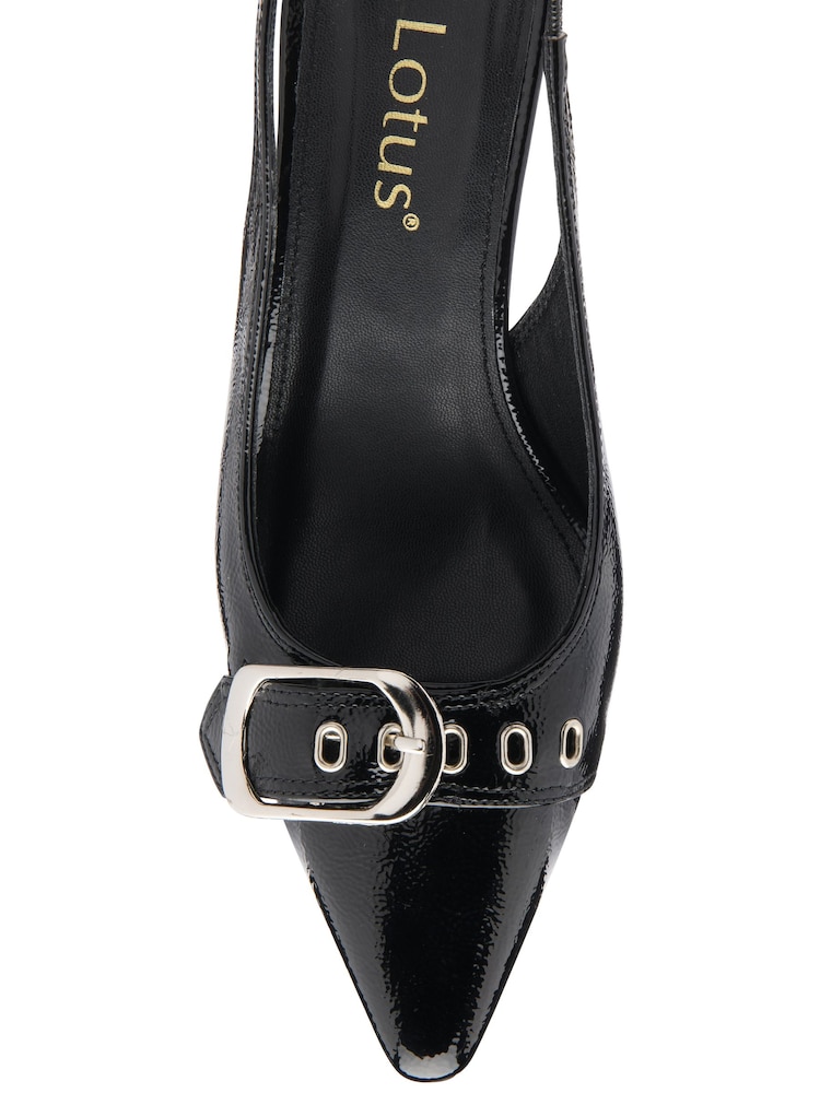 Lotus Black Slingback Shoes - Image 4 of 4