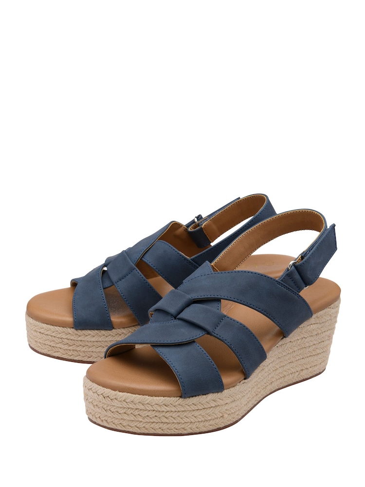 Lotus Blue Casual Wedge Sandals - Image 2 of 4