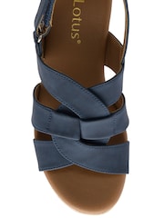 Lotus Blue Casual Wedge Sandals - Image 4 of 4