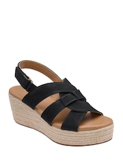 Lotus Black Casual Wedge Sandals - Image 1 of 4