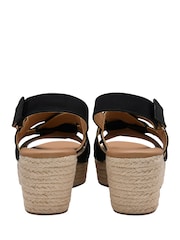 Lotus Black Casual Wedge Sandals - Image 3 of 4