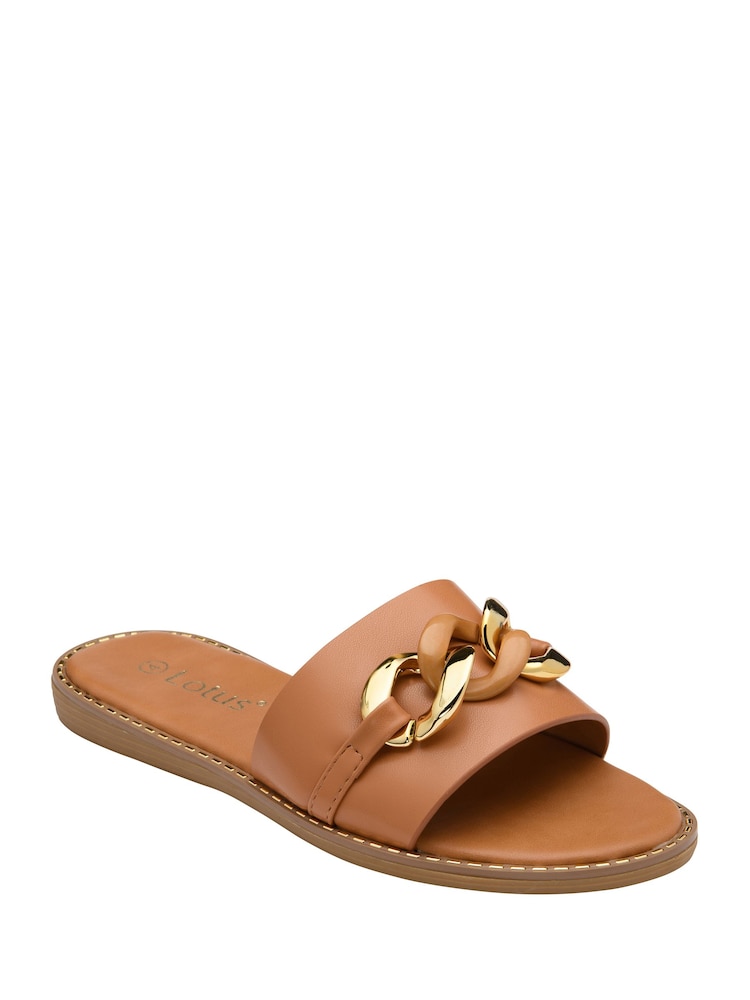 Lotus Brown Flat Mule Sandals - Image 1 of 4