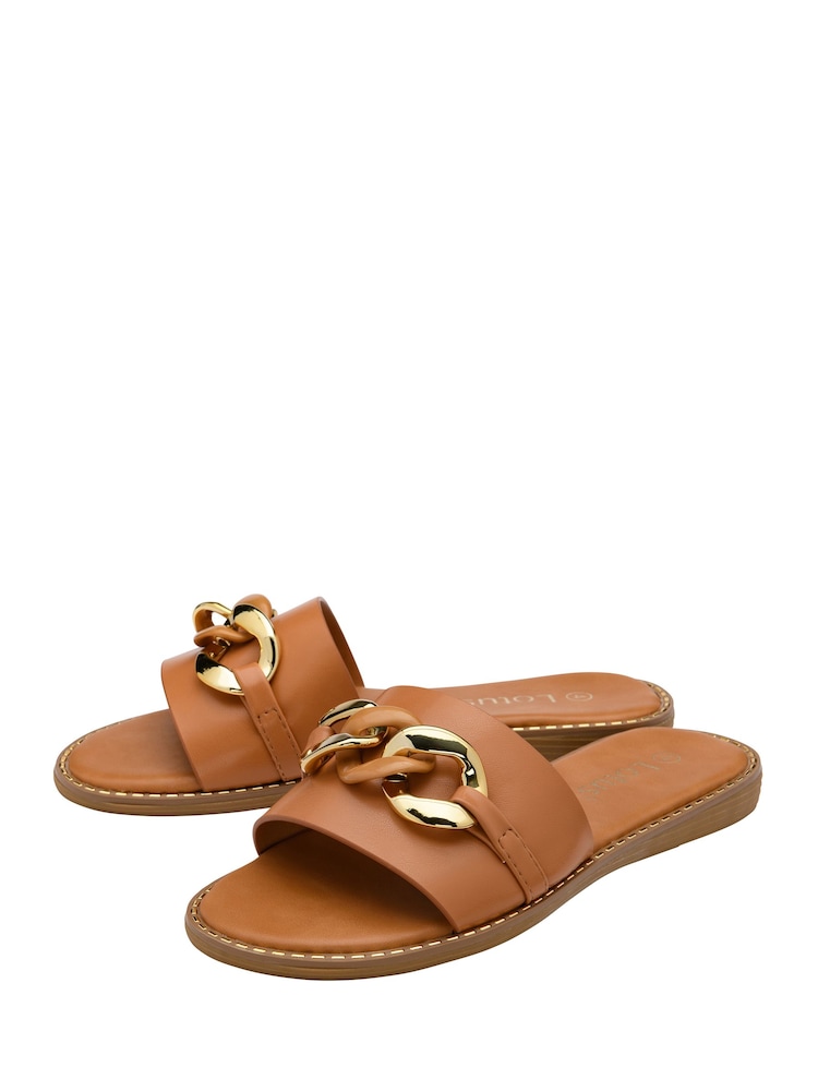 Lotus Brown Flat Mule Sandals - Image 2 of 4