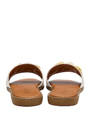 Lotus White Flat Mule Sandals - Image 3 of 4