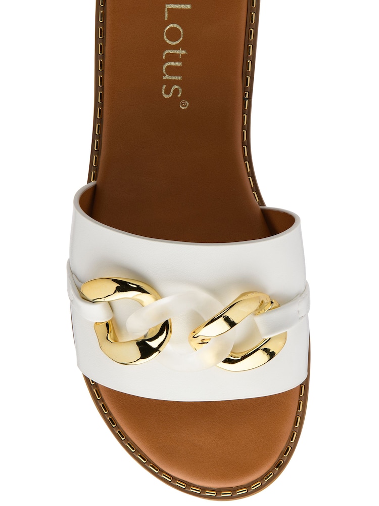 Lotus White Flat Mule Sandals - Image 4 of 4