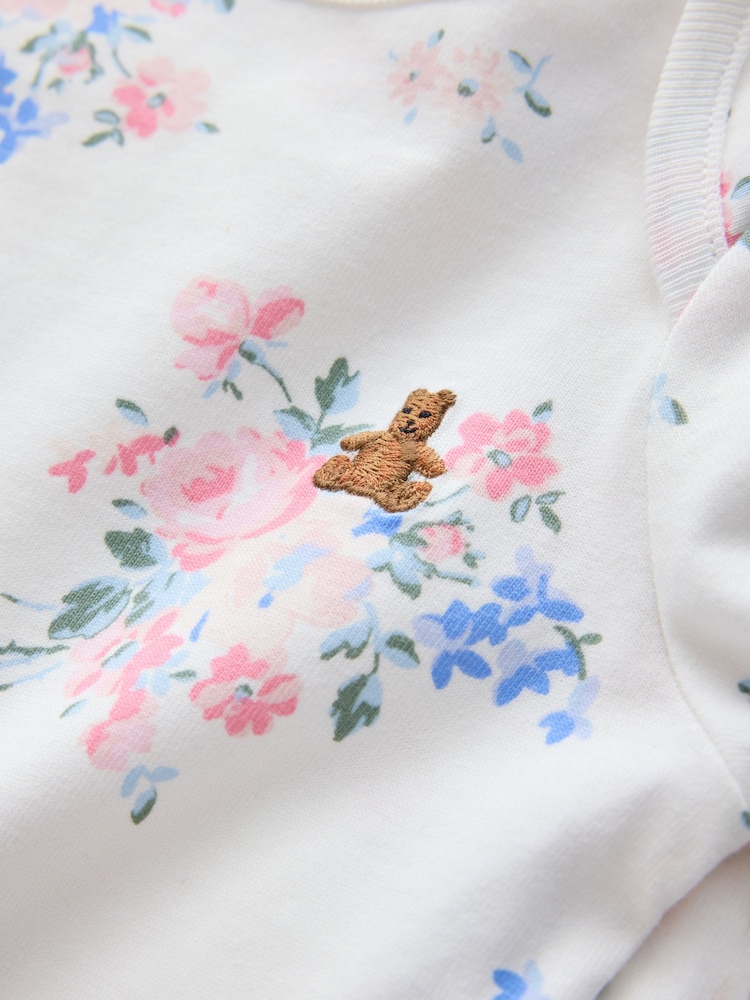 Gap Pink Floral and Stripe 5 Pack Brannan Bear Long Sleeve Baby Bodysuit (0-24mths) - Image 11 of 11
