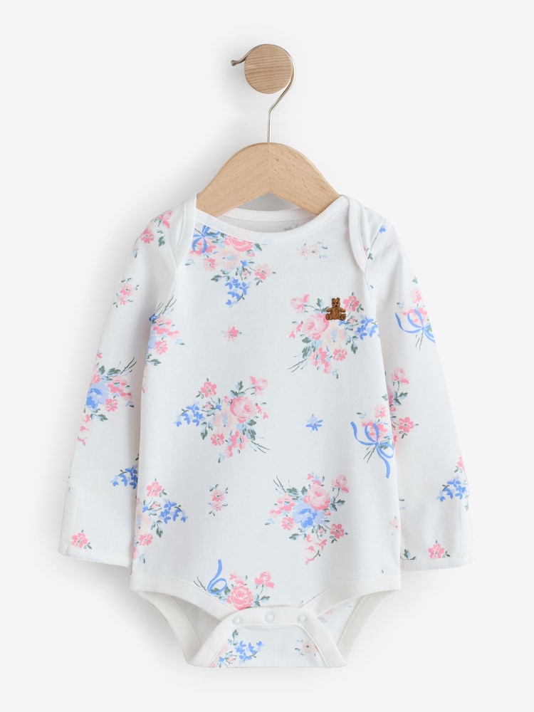 Gap Pink Floral and Stripe 5 Pack Brannan Bear Long Sleeve Baby Bodysuit (0-24mths) - Image 2 of 11