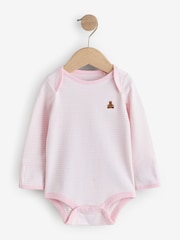 Gap Pink Floral and Stripe 5 Pack Brannan Bear Long Sleeve Baby Bodysuit (0-24mths) - Image 6 of 11