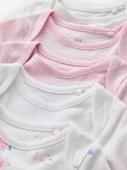 Gap Pink Floral and Stripe 5 Pack Brannan Bear Long Sleeve Baby Bodysuit (0-24mths) - Image 8 of 11