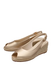 Aur - Sandale Lotus cu Espadrile și talpă ortopedică - Imaginea 2 din 4