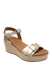 Gold - Lotus Wedge Espadrille Sandalen - Bild 1 von 4