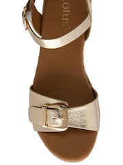 Gold - Lotus Wedge Espadrille Sandalen - Bild 4 von 4