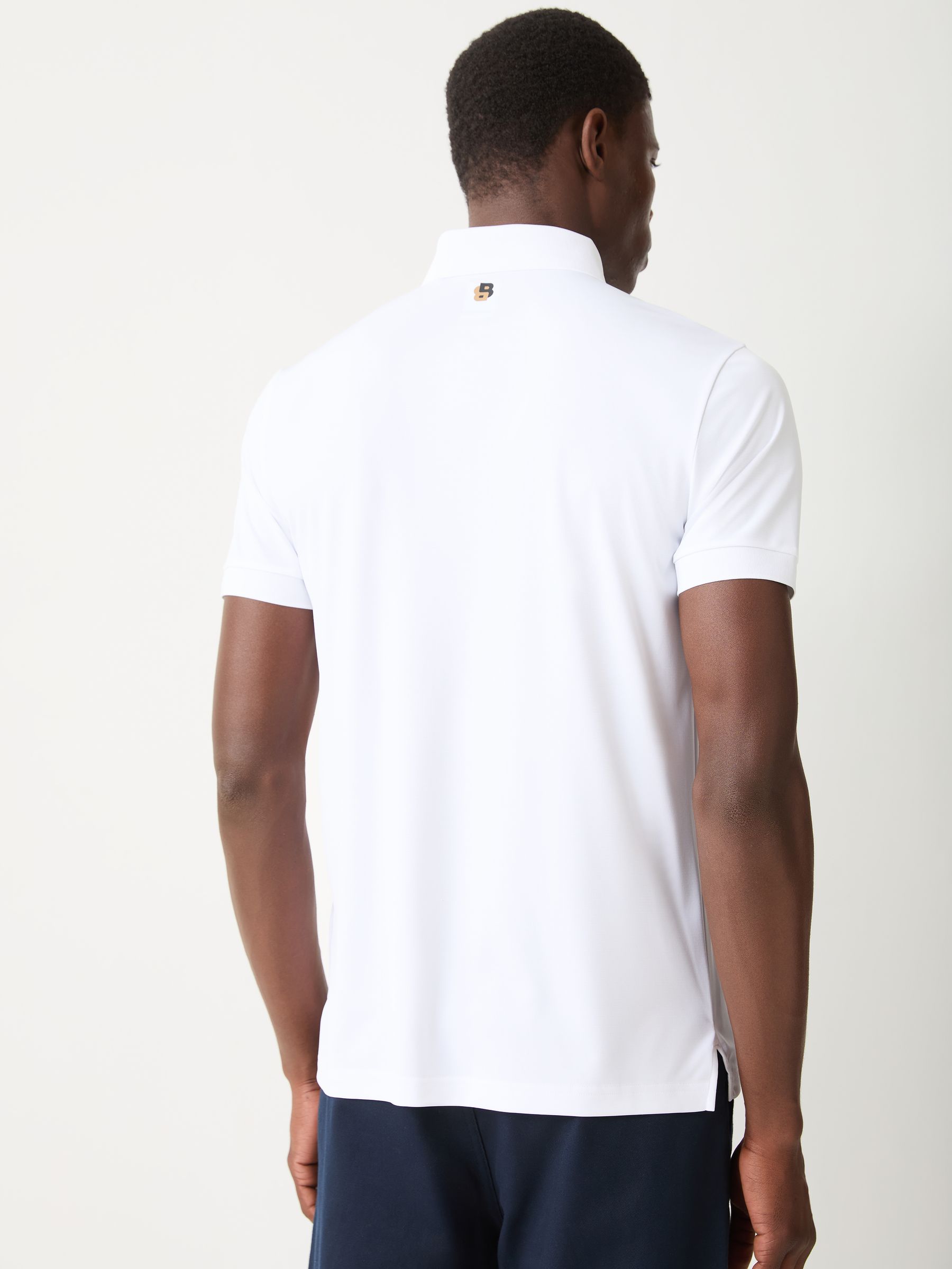 Buy BOSS White Logo Stripe Detail Tech Golf Polo Shirt from Next USA
