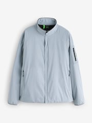 BOSS Grey Regular-Fit Logo Zip Through Jacket - Image 4 of 5