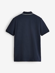 Blå - BOSS Vanlig passform Parlay Tipped Placket Poloskjorte - Bilde 2 av 2