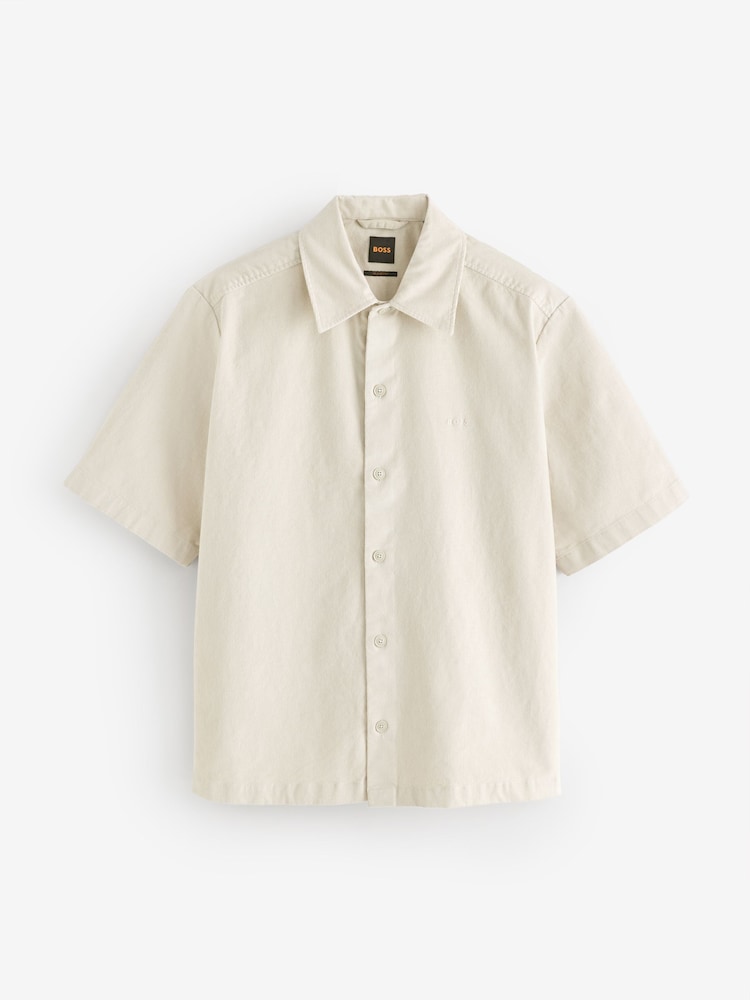 BOSS Natural Lakith Relaxed-Fit Textured Shirt - Image 5 of 5 BOSS Natural Lakith Relaxed-Fit Textured Shirt - Image 5 of 5