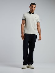 BOSS Off White Regular-Fit Contrast Collar Logo Polo Shirt - Image 2 of 4