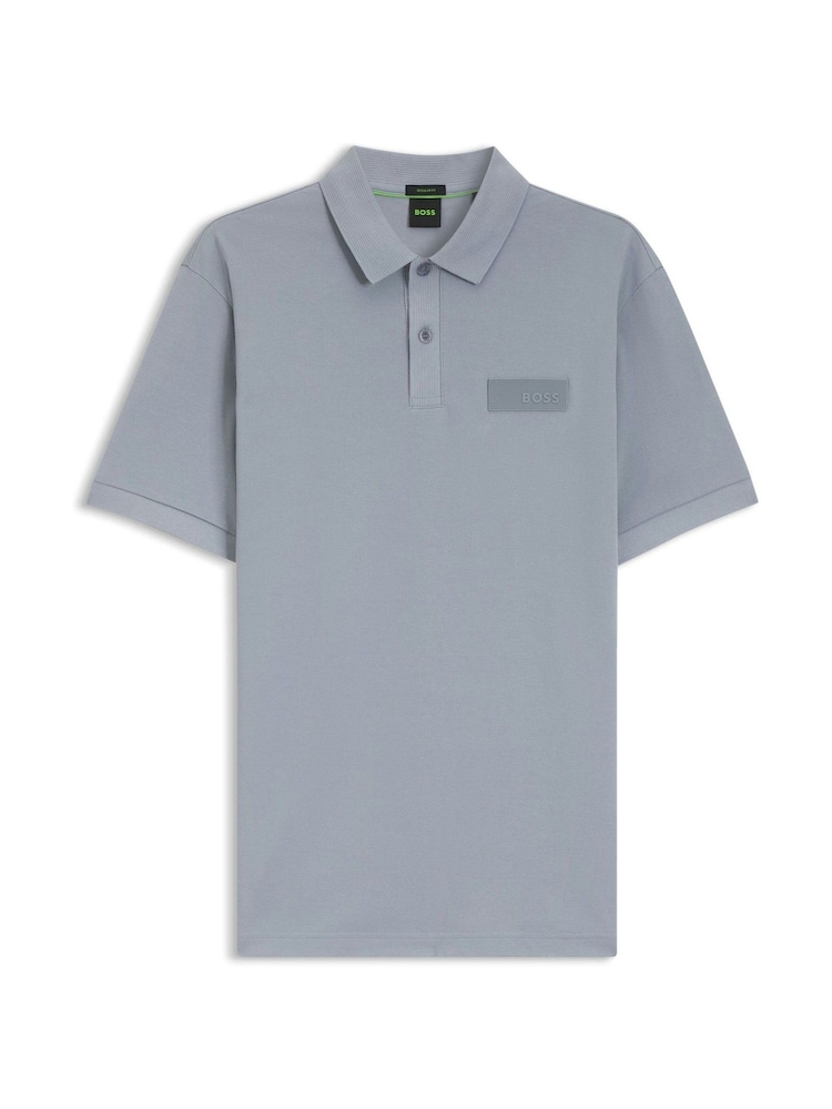 BOSS Grey Regular Fit Paddy Structure Logo Polo Shirt - Image 1 of 1 BOSS Grey Regular Fit Paddy Structure Logo Polo Shirt - Image 1 of 1