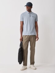 BOSS Grey Regular Fit Paddy Structure Logo Polo Shirt - Image 2 of 6