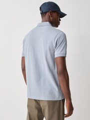 BOSS Grey Regular Fit Paddy Structure Logo Polo Shirt - Image 3 of 6