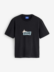 HUGO Black Nadero Regular Fit Graphic T-Shirt - Image 1 of 1
