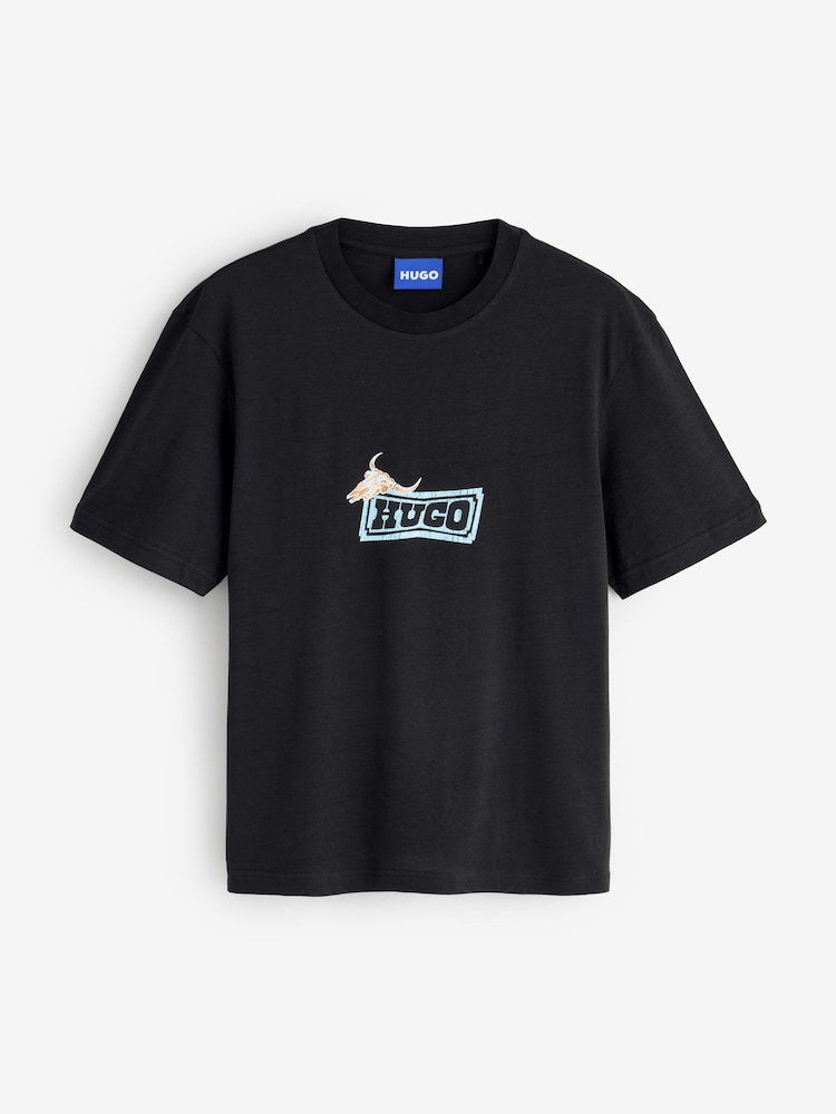 HUGO Black Nadero Regular Fit Graphic T-Shirt - Image 1 of 1 HUGO Black Nadero Regular Fit Graphic T-Shirt - Image 1 of 1