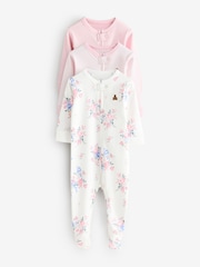 Gap Pink Floral and Stripe 3 Pack Baby Sleepsuit (0-12mths) - Image 1 of 11