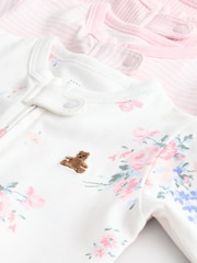Gap Pink Floral and Stripe 3 Pack Baby Sleepsuit (0-12mths) - Image 10 of 11