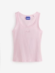 HUGO Pink Dama Logo Tank Top - Image 1 of 1