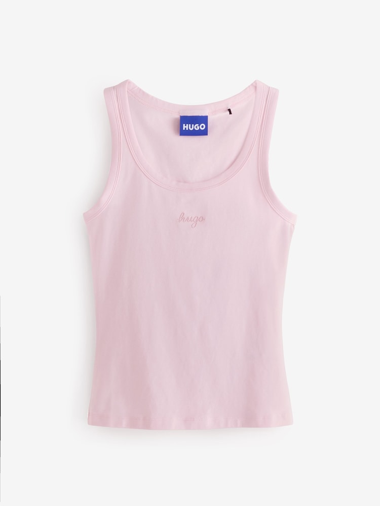 HUGO Pink Dama Logo Tank Top - Image 1 of 1 HUGO Pink Dama Logo Tank Top - Image 1 of 1