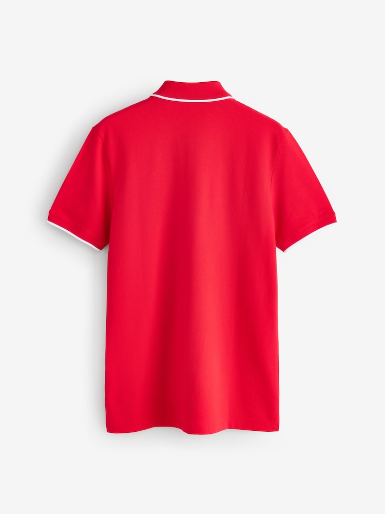 HUGO Red Dinoso Regular-Fit Logo Tipped Polo Shirt - Image 2 of 2 HUGO Red Dinoso Regular-Fit Logo Tipped Polo Shirt - Image 2 of 2
