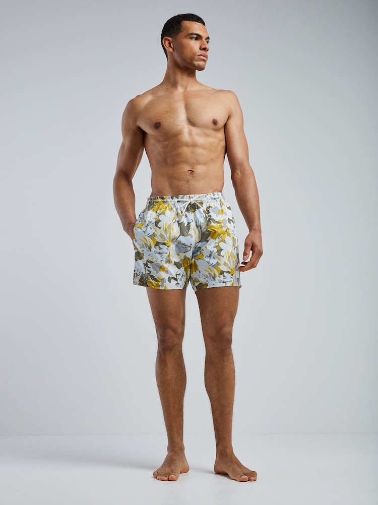 BOSS Yellow Piranha Printed Swim Shorts - Image 1 of 5