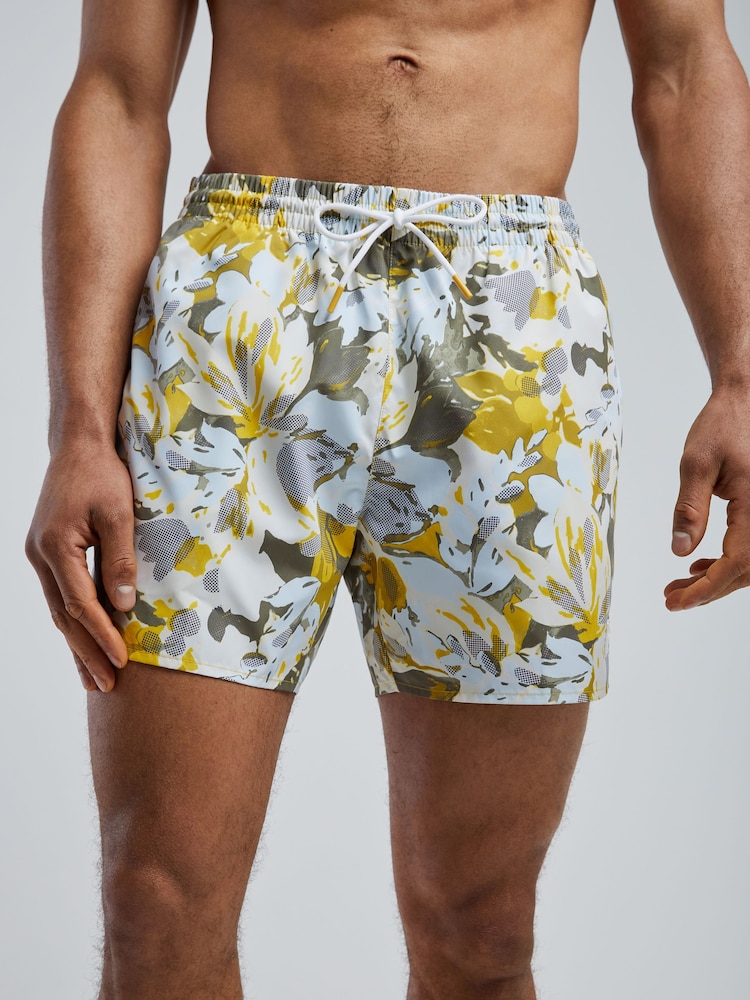BOSS Yellow Piranha Printed Swim Shorts - Image 2 of 5