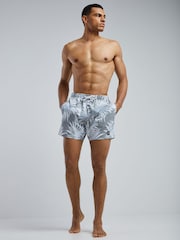 BOSS Grey Piranha Printed Swim Shorts - Image 1 of 5