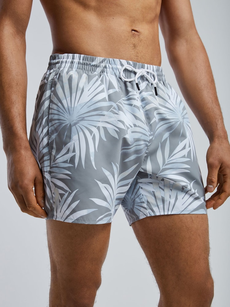 BOSS Grey Piranha Printed Swim Shorts - Image 2 of 5
