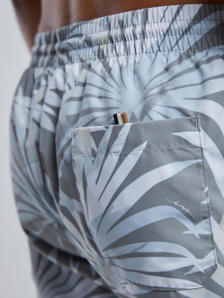 BOSS Grey Piranha Printed Swim Shorts - Image 5 of 5