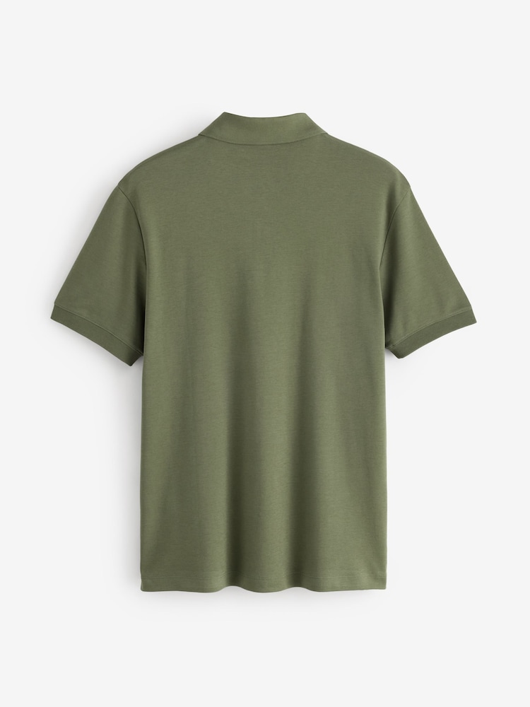 HUGO Green Dalomino Regular-Fit Zip Neck Polo Shirt - Image 2 of 2