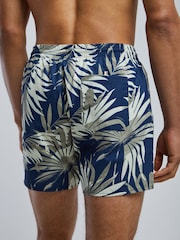BOSS Dark Blue Piranha Printed Swim Shorts - Image 3 of 5