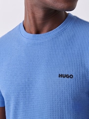 Azul - Camiseta HUGO Austin con logo de Tela waffle - Imagen 3 de 5