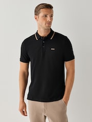 BOSS Black Regular-Fit Parlay Logo Tipped Polo Shirt - Image 1 of 5