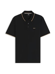 BOSS Black Regular-Fit Parlay Logo Tipped Polo Shirt - Image 5 of 5