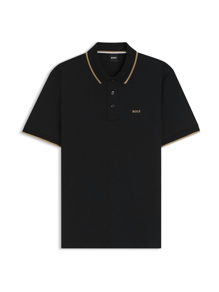 BOSS Black Regular-Fit Parlay Logo Tipped Polo Shirt - Image 5 of 5 BOSS Black Regular-Fit Parlay Logo Tipped Polo Shirt - Image 5 of 5