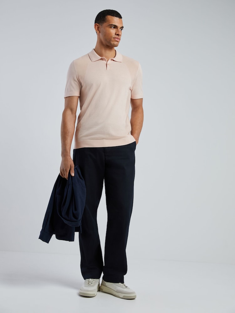 BOSS Pink Momentum Regular-Fit Logo Knitted Polo Shirt - Image 2 of 6 BOSS Pink Momentum Regular-Fit Logo Knitted Polo Shirt - Image 2 of 6