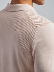 BOSS Pink Momentum Regular-Fit Logo Knitted Polo Shirt - Image 6 of 6