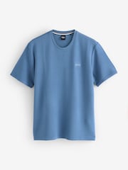 Blau - BOSS T-Shirt mit geripptem Logo - Bild 2 von 3