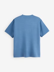 Blau - BOSS T-Shirt mit geripptem Logo - Bild 3 von 3